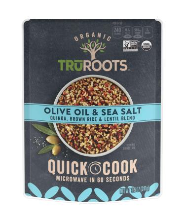 TruRoots Organic Quick Cook Olive Oil and Sea Salt Quinoa, Brown Rice and Lentil Blend, 8.5 Ounces (Pack of 8), Ready to Eat in 60 Seconds, Certified USDA Organic, Non-GMO Project Verified Olive Oil & Sea Salt