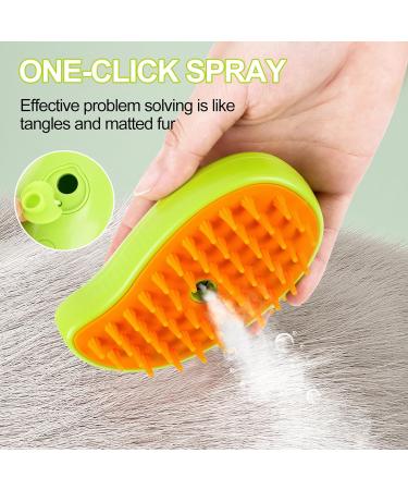 Steamy Cat Brush - 3 in 1 Cat Steamer Brush Cat Spray Massage Comb Multifunctional Dog Steamer Brush Cat Grooming Brush Pet Hair Removal Comb for Cat (Green) - Buy Online on SooperMarket.com