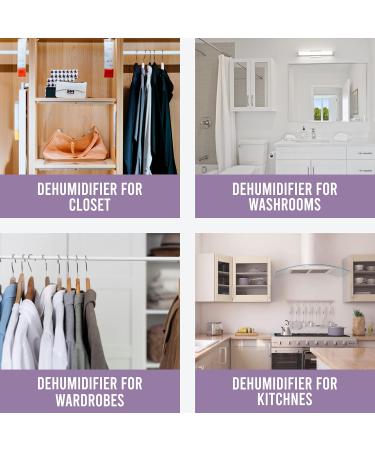 TO Wardrobe Dehumidifier Hanging Bags - 6 x 190g | Mould Prevention, Disposable Dehumidifiers for Window, Caravan, Home & Kitchen | Lavender Scent | Damp Absorber - Buy Online on SooperMarket.com