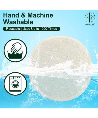 ASPACES Reusable Makeup Remover Pads - 20 Packs Natural Bamboo Cotton Rounds Eco-Friendly for All Skin Types with Cotton Laundry Bag White - Buy Online on SooperMarket.com
