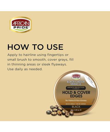 African Pride Black Castor Miracle Black Hold & Cover Edge Gel - growth protection formula 64g - Buy Online on SooperMarket.com