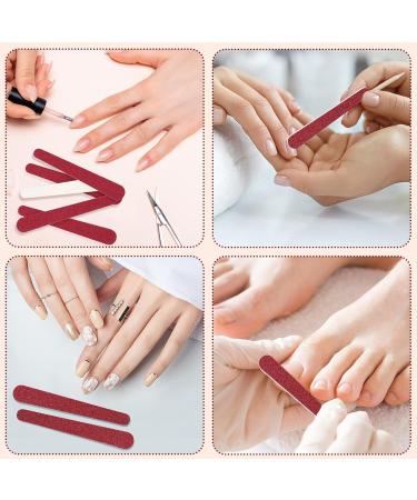 JSRQT 100 Pieces Nail File Set Cushioned Emery Boards Double Sided Acrylic Nail File Mini Nail Files Bulk for Women Girls Nail Filer Nail File Buffer Set Manicure Tool for Natural Acrylic Fake Nails - Buy Online on SooperMarket.com