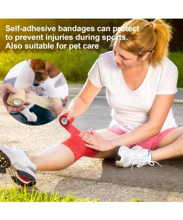 12 Roles Self-Adhesive Bandage | Cohesive Elastic Bandages for First Aid & Pet Care - 5cm x 4.5m | 12PCs - Buy Online on SooperMarket.com