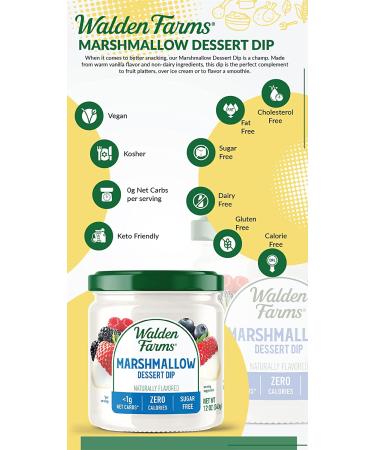 Walden Farms Marshmallow Dipping Dessert Dip 12-oz, Sugar & Calorie Free - Keto & Vegan Friendly - 6 Pack Jars - Buy Online on SooperMarket.com