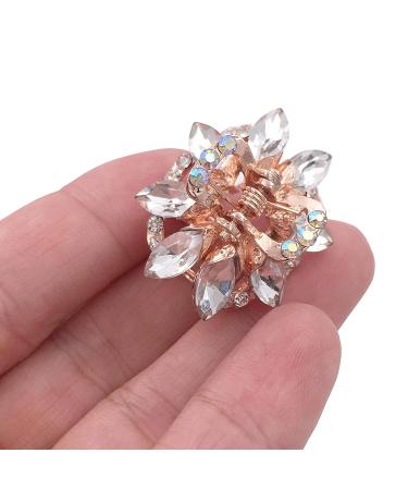 3PCS Crystal Rhinestone Rose Gold Hair Claw Clips for Women & Girls - Buy Online on SooperMarket.com