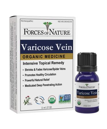 Forces of Nature -Natural, Organic Varicose Vein Treatment (11ml) Non GMO, No Harmful Chemicals –Helps Shrink, Heal and Reduce Appearance of Varicose Veins & Spider Veins