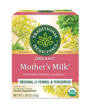 Traditional Medicinals Women's Teas Organic Mother's Milk Naturally Caffeine Free 32 Wrapped Tea Bags 1.98 oz (56 g)