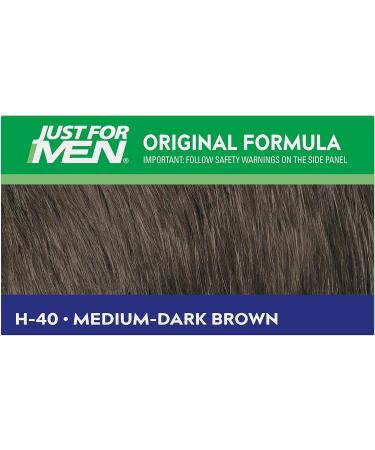 Just For Men Original Formula H40 Medium-Dark Brown Hair Dye - Targets Grey, Restores Natural Color for a Youthful Look - Buy Online on SooperMarket.com