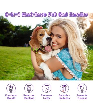 BOZILY HICC Groom! Pet Clean Teeth Spray + Finger Brush | Dental Care Spray for Dogs & Cats | Targets Tartar & Plaque | Eliminates Bad Breath | 50ml (2Pcs) - Buy Online on SooperMarket.com