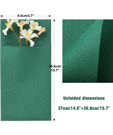 LEKOCH 50 PCs Green Cutlery Napkins - Premium Quality Air Laid Fabric 40x37 cm - Ideal for Weddings & Events - Buy Online on SooperMarket.com