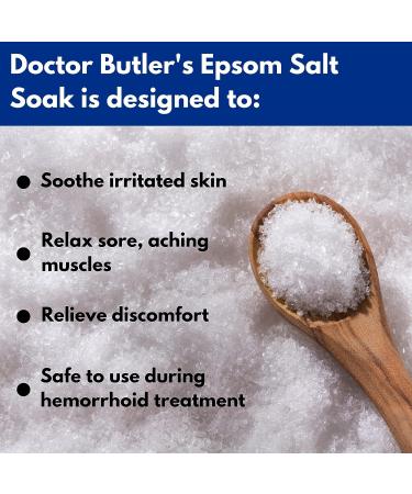 Doctor Butler's Epsom Salt Soak | Sitz Bath Salts for Hemorrhoids Relief - 32 oz (2 lb) Pack | Soothes Hemorrhoids for Men and Women - Buy Online on SooperMarket.com