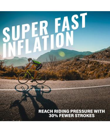 PRO BIKE TOOL Mini Floor Pump - Fast Tire Inflation - Presta & Schrader Valve - High Pressure Pump for Road & Mountain Bikes - Buy Online on SooperMarket.com