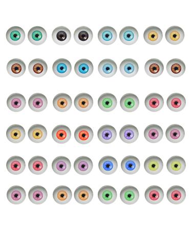 50 Pairs 6mm Halloween Glass Human Eyes for Art Dolls Sculptures Props Masks Fursuits Taxidermy Jewelry Making Flatback