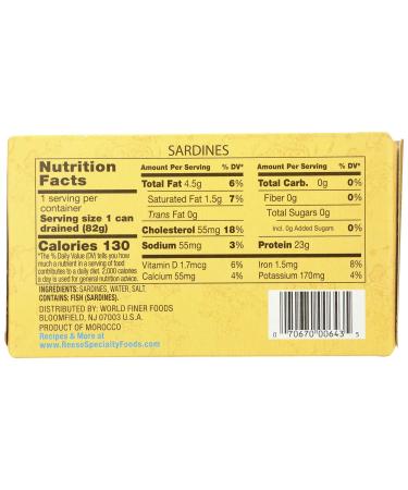 Reese Skinless & Boneless Sardines 4.38 oz - Premium Quality Seafood for Healthy Eating - Buy Online on SooperMarket.com