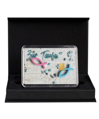 Goldpiecese24 - Gift for baptism - Blessings for baptism - Gold bar 1g in black gift box - Great gift idea