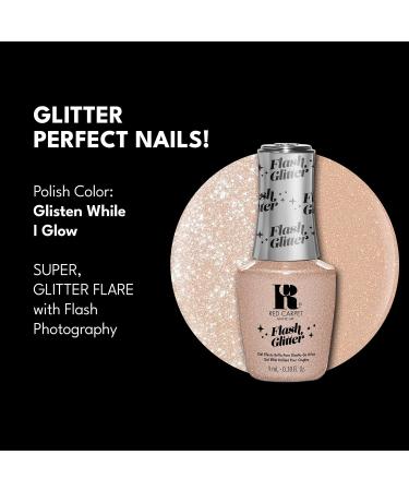 Red Carpet Manicure Flash Glitter Gel Polish | Infused with Vitamin A & Biotin | Glisten While I Glow | Nude Glitter Nail Gel Colour | 0.3 Fl. Oz. - Buy Online on SooperMarket.com