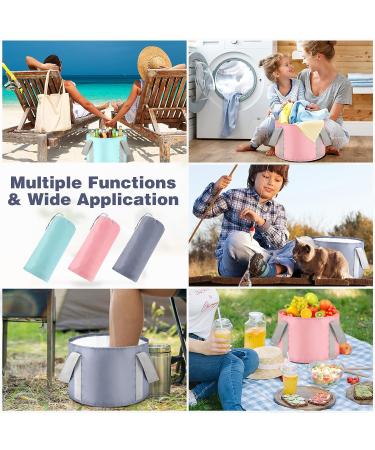 3-Piece Collapsible Foot Soak Tub | Portable & Multifunctional Basin for Camping, Fishing, Hiking | Pedicure Bowl for Spa Travel | 14L Capacity | 3 Colors - Buy Online on SooperMarket.com