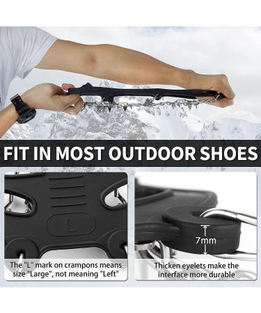 Miracol 23/24-Spikes Stainless Steel Ice Cleats for Men and Women - Anti-Slip Traction Grips for Snow Shoe, Ski, Fishing, Climbing - Black X-Large - Buy Online on SooperMarket.com