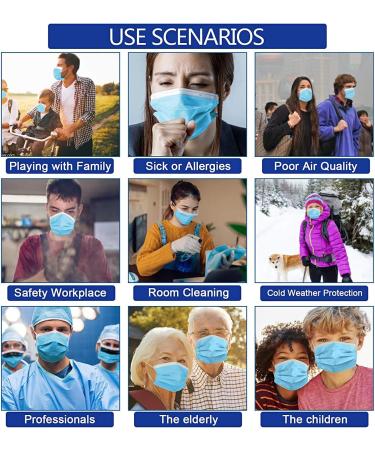 3 Ply Disposable Face Masks - Comfortable & Breathable | Pack of 60 - International Shipping Available - Buy Online on SooperMarket.com