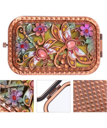 Beaupretty Moms Gift Folding Pocket Mirror - Double-Sided Small Dragonfly Travel Makeup Mirror - Claret - Buy Online on SooperMarket.com