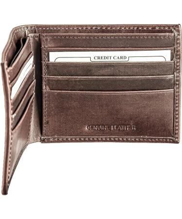 NFL Cincinnati Bengals Brown Leather Bi-Fold Wallet | Officially Licensed | Card and Money Holder | Gift Box Included - Buy Online on SooperMarket.com