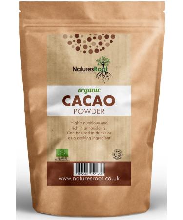 Natures Root Organic Raw Cacao / Cocoa Powder - Premium Quality - 250 g 250 g (Pack of 1)