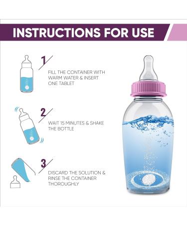 Baby Water Bottle Cleaning Tablets - 30 Pack Natural Cleaner for Milk Bottles & Tumbler - Eco-Friendly & Individually Packed - Buy Online on SooperMarket.com