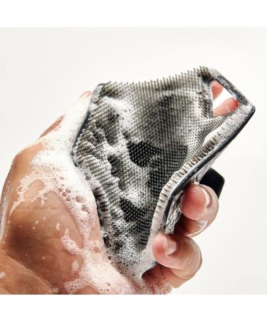 Tooletries Silicone Body Scrubber & Storage Hook - Charcoal | Shower Bathroom Organizer with Silicone-Grip Technology - Buy Online on SooperMarket.com