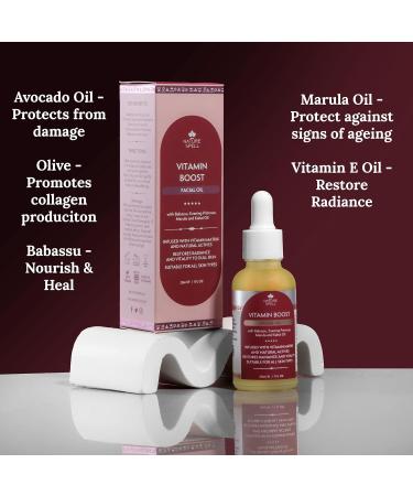 Nature Spell Vitamin Boost Face Oil 30ml Infused with Marula Oil and Evening Primrose Restores Radiance & Vitality to Dull Skin Skincare Facial Oil - Suitable for All Skin Types - Buy Online on SooperMarket.com