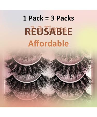 WILD UNIVERSE 3D Mink Faux Cat Eye False Eyelashes - 10 Pairs | 15mm Wispy Lightweight Curly Lashes - B010 - Buy Online on SooperMarket.com