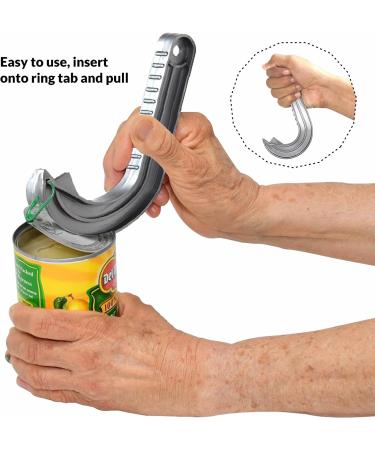 SUL Ring Pull Can Opener Designed for Weak Hands Weak Grip or Limited Dexterity Arthritis Elderly Children and Anyone with Low Strength Makes Easy Work of Opening Cans jar (Silver) - Buy Online on SooperMarket.com