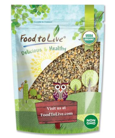 Organic Chia Flax and Hemp Seeds Mix 5 Pounds A Non-GMO Blend of Whole Black Chia Seeds Whole Golden Flax Seeds and Hemp Hearts Vegan Kosher Bulk. Great for Smoothies Shakes and Salads