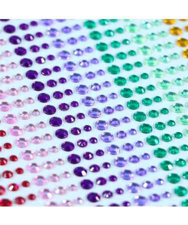 Self-Adhesive Rhinestone Face Gems Set - 6 Sets + 15 Colors 900pcs Face Jewels for Makeup, Music Festivals - Women, Men, Kids - Buy Online on SooperMarket.com