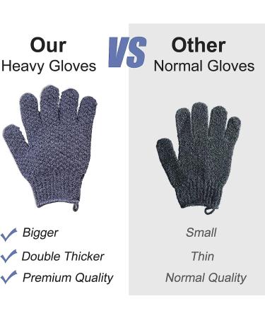 Yiclick Heavy Exfoliating Gloves (2 Pairs) - Body Scrubber for Bath Shower Exfoliation - Dead Skin Remover Loofah Mitt - Men Women - 4 Pcs - Buy Online on SooperMarket.com