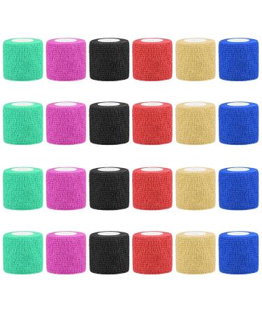 24 Roles Self -adhesive bandage self -adhering bandage Cohesive Self -adhesive Association Landage Elastic bandage for first aid fingers pet vet wrap cohesive paving association 5 cm x 4.5m 24PCs