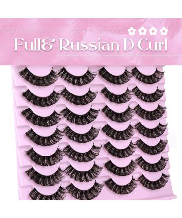 JIMIRE Russian Strip Eyelashes Cat Eye Volume Eyelashes Natural Look Like Eyelash Extensions Fluffy D Curly Thick Faux Mink Hybrid Lashes 14 Pairs Pack Natural RS Lashes - Buy Online on SooperMarket.com