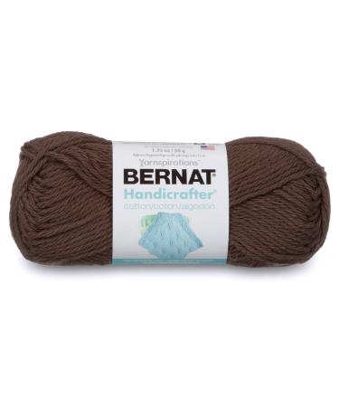 Bernat Handicrafter Cotton Solids Yarn  1.75 oz  Gauge 4 Medium  100% Cotton  Warm Brown