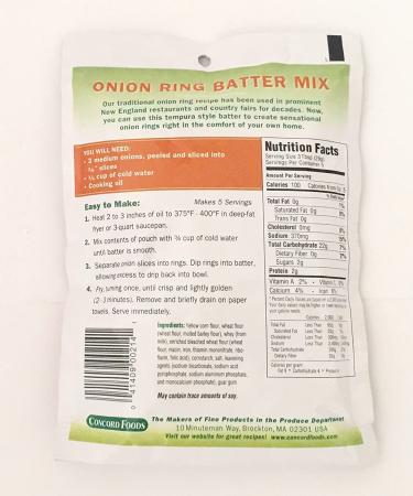 Concord Foods Onion Ring Batter Mix Tempura Style 5.2oz (Pack of 6) - Buy Online on SooperMarket.com