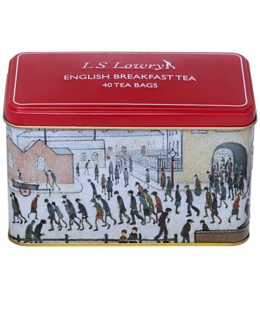 New English Teas The Lowry Tin with 40 Teabags English Breakfast Tea 80 gram English Breakfast Tea 40 Count (Pack of 1)