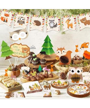 Arthsdite 24Pcs Woodland Creatures Theme Cupcake Toppers Tree Mountain Deer Bear Rabbit Squirrel Fox Cupcake Picks Safari Jungle Animals Theme Baby Shower Birthday Party Cake Decorations Supplies - Buy Online on SooperMarket.com