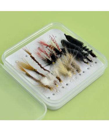 YAZHIDA: Fly Fishing Fly Fishing Set Dry Wet Nymph One Mini Fly Box | (Mayfly/Skunk)