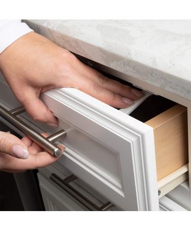 Qdos Top Drawer/Door Adhesive Latches - Pack of 4, White | No Removing, Drilling, or Tools Needed | Easy Installation for Framed Cabinet TOP Drawers and Doors - Buy Online on SooperMarket.com