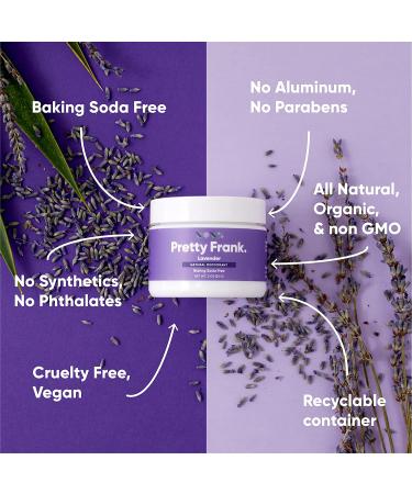Pretty Frank Baking Soda-Free Natural Deodorant Jar - Lavender 2 Ounce (Pack of 1) | Aluminum-Free, Organic Ingredients for Women, Men & Teens - Buy Online on SooperMarket.com