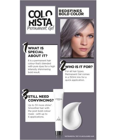 L'Or al Paris Colorista Permanent Gel Hair Dye - Smokey Grey | Long-Lasting Vibrant Color | High-Intensity Formula with Extra Shine - Buy Online on SooperMarket.com