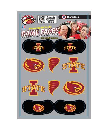 Fan-A-Peel Iowa State Waterless Temporary Tattoos - Hypoallergenic Peel and Stick Waterproof Temporary Tattoos