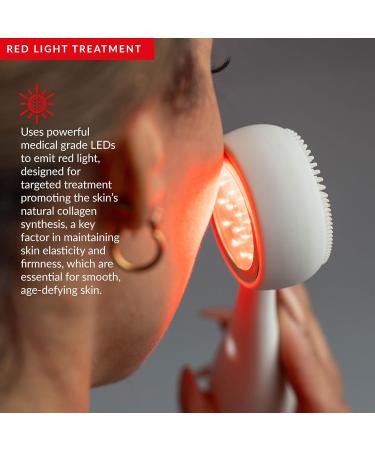PMD Clean Redvolution - Smart Facial Cleansing Device with Silicone Brush & Red Light Therapy for Smoother Skin Fine Lines Reduction & Firming - Face & Body Care - Buy Online on SooperMarket.com