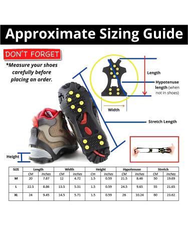 Limm Ice Snow Traction Cleats - Lightweight Crampon Cleats for Snow & Ice - Anti Slip Grippers for Shoes and Boots Medium Size - All Purpose Use - Buy Online on SooperMarket.com