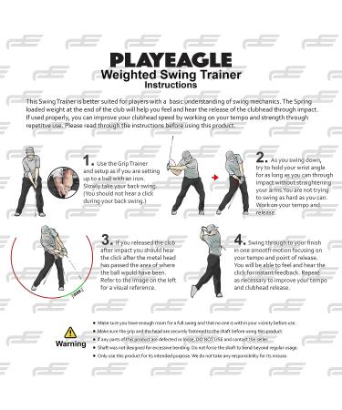 PLAYEAGLE Golf Tempo & Grip Trainer - Spring Loaded Metal Head Swing Aid (White) - Buy Online on SooperMarket.com