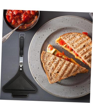 HOMSFOU 2 Pcs Sandwich Pan Sandwich Toaster Press Pan Sandwich Press Pan Sandwich Maker Pan Sandwich Grill Pan Sandwich Mould Frying Pan Egg Plate Aluminum Alloy Clamshell Waffles 35X18X4CMx2pcs Blackx2pcs - Buy Online on SooperMarket.com