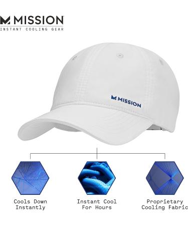 MISSION Cooling Performance Hat - Unisex Baseball Cap | Instant-Cooling Fabric | Adjustable Fit | White - Buy Online on SooperMarket.com
